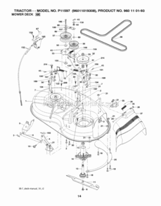 Page F Diagram and Parts List for P11597 2010-09 Husqvarna Lawn Tractor