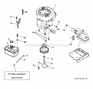 Page E Diagram and Parts List for P125107H 2010-09 Husqvarna Lawn Tractor