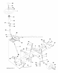 Page J Diagram and Parts List for P12597HRB 2010-09 Husqvarna Lawn Tractor