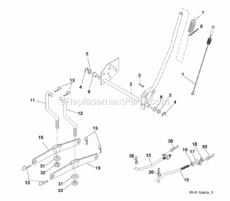 Page H Diagram and Parts List for P12597HRB 2010-09 Husqvarna Lawn Tractor