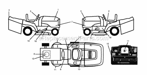 Page C Diagram and Parts List for P12597RB 2010-09 Husqvarna Lawn Tractor