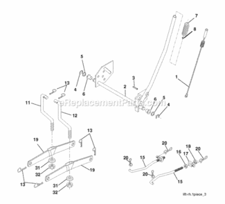 Page H Diagram and Parts List for P12597RB 2010-09 Husqvarna Lawn Tractor
