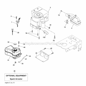 Page E Diagram and Parts List for P12597 2010-09 Husqvarna Lawn Tractor
