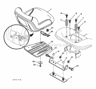 Page H Diagram and Parts List for P145107HP 2010-09 Husqvarna Lawn Tractor