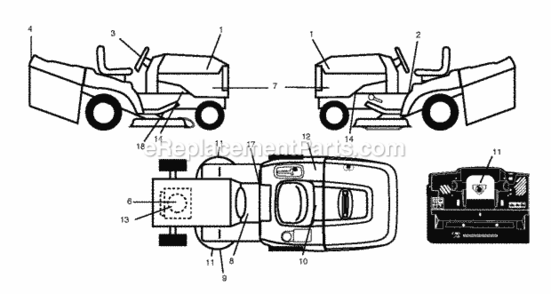 Page C Diagram and Parts List for P155107HRB 2010-09 Husqvarna Lawn Tractor