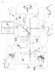 Page E Diagram and Parts List for P155107HRB 2010-09 Husqvarna Lawn Tractor