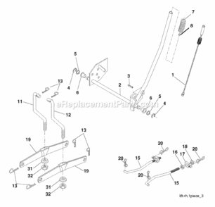 Page H Diagram and Parts List for P155107HRB 2010-09 Husqvarna Lawn Tractor