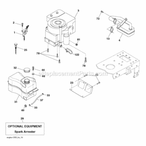 Page F Diagram and Parts List for P185107HRB 2010-09 Husqvarna Lawn Tractor
