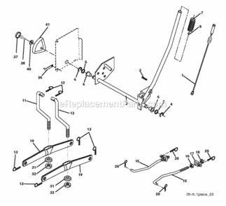 Page H Diagram and Parts List for P185107HRB 2010-09 Husqvarna Lawn Tractor