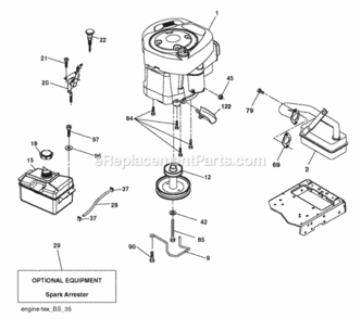 Page E Diagram and Parts List for P185107H 2010-09 Husqvarna Lawn Tractor