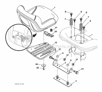 Page H Diagram and Parts List for P185107H 2010-09 Husqvarna Lawn Tractor
