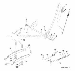 Mower_Lift__Deck_Lift Diagram and Parts List for P200107HRB 2010-09 Husqvarna Lawn Tractor