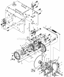 Drive Diagram and Parts List for P8527ESA 2002 Husqvarna Snow Blower