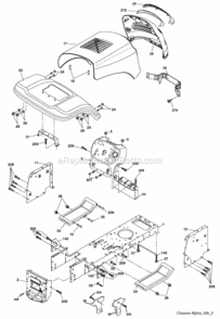 Page A Diagram and Parts List for PB1842LT 2006-02 Husqvarna Lawn Tractor