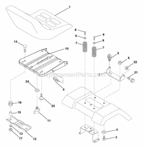 Page H Diagram and Parts List for PB185H42LT 2006 Husqvarna Lawn Tractor