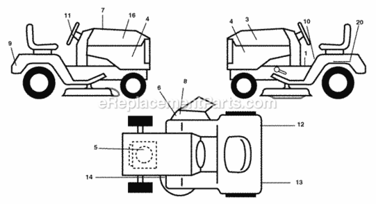 Page B Diagram and Parts List for PB185H42LT 2006-01 Husqvarna Lawn Tractor