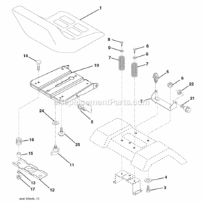 Page H Diagram and Parts List for PB185H42LT 2006-01 Husqvarna Lawn Tractor