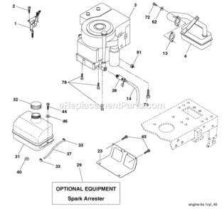 Page E Diagram and Parts List for PB18H42LT 2006-03 Husqvarna Lawn Tractor
