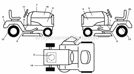 Part Location Diagram of 413437 Husqvarna Manual Operators (Eng)