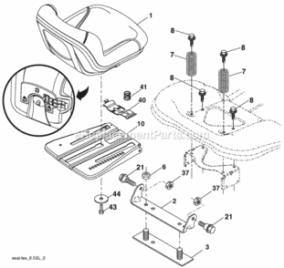 Page H Diagram and Parts List for PB19546LT 2008-11 Husqvarna Lawn Tractor