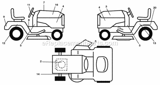 Page B Diagram and Parts List for PB19546LT 2008-12 Husqvarna Lawn Tractor