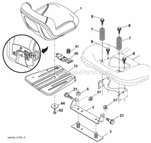 Page H Diagram and Parts List for PB19546LT 2008-12 Husqvarna Lawn Tractor
