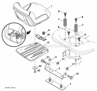 Page H Diagram and Parts List for PB19546LT 2009-12 Husqvarna Lawn Tractor