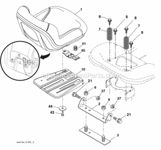Page H Diagram and Parts List for PB195H42LTX 2008-04 Husqvarna Lawn Tractor