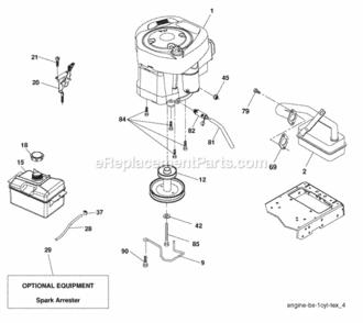 Page E Diagram and Parts List for PB195H42LT 2006-12 Husqvarna Lawn Tractor