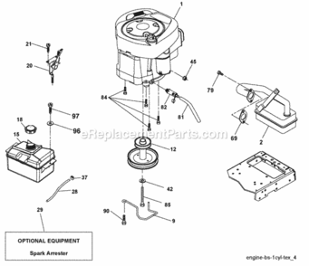 Page E Diagram and Parts List for PB195H42LT 96042003600 Poulan Lawn Tractor