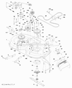 Page F Diagram and Parts List for PB195H42LT 96042003600 Poulan Lawn Tractor