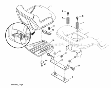 Page H Diagram and Parts List for PB195H42LT 96042003600 Poulan Lawn Tractor