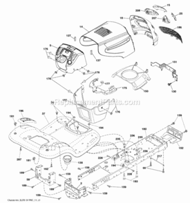 Page A Diagram and Parts List for PB195H42LT 2008-12 Husqvarna Lawn Tractor