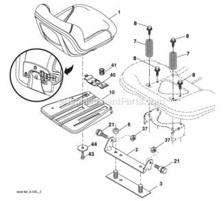 Page H Diagram and Parts List for PB195H42LT 2008-12 Husqvarna Lawn Tractor
