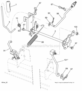 Page G Diagram and Parts List for PB195H42LT 2009-08 Husqvarna Lawn Tractor