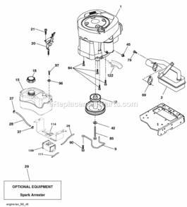 Page E Diagram and Parts List for PB195H42LT 2010-01 Husqvarna Lawn Tractor