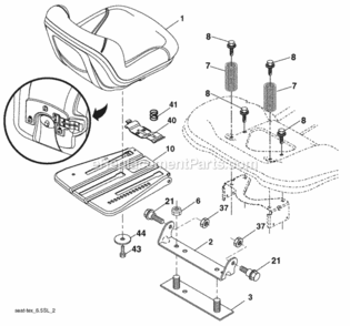Page H Diagram and Parts List for PB195H42LT 2010-05 Husqvarna Lawn Tractor