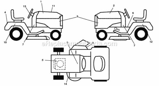 Page B Diagram and Parts List for PB195H46YTX 2008-04 Husqvarna Lawn Tractor