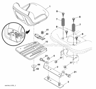 Page H Diagram and Parts List for PB195H46YT 2008-01 Husqvarna Lawn Tractor
