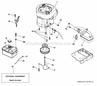 Page E Diagram and Parts List for PB195H46YT 96042005900 Poulan Lawn Tractor