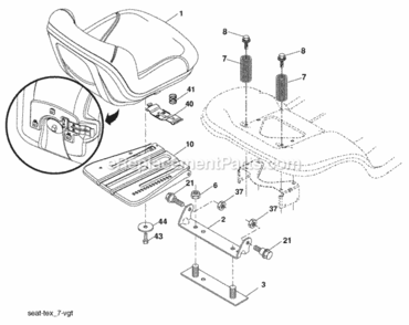 Page H Diagram and Parts List for PB195H46YT 96042005900 Poulan Lawn Tractor