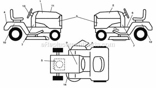 Page B Diagram and Parts List for PB195H46YT 2008-12 Husqvarna Lawn Tractor