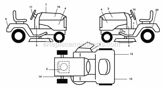 Page B Diagram and Parts List for PB19H42LTS 2006-03 Husqvarna Lawn Tractor
