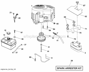 Page E Diagram and Parts List for PB2042YT 2010-01 Husqvarna Lawn Tractor