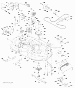 Page F Diagram and Parts List for PB2042YT 2010-01 Husqvarna Lawn Tractor