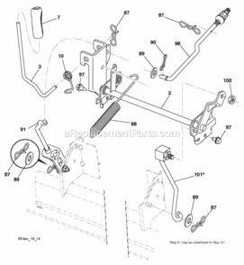 Page G Diagram and Parts List for PB2042YT 2010-01 Husqvarna Lawn Tractor