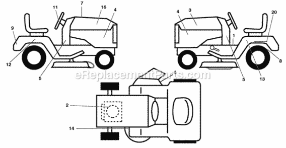 Page B Diagram and Parts List for PB20H46LT 96042004201 2007-01 Husqvarna Lawn Tractor