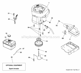 Page E Diagram and Parts List for PB20H46LT 96042004201 2007-01 Husqvarna Lawn Tractor