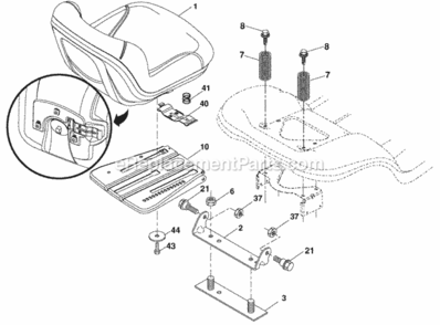 Page H Diagram and Parts List for PB20H46LT 2008-04 Husqvarna Lawn Tractor