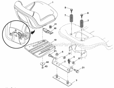 Page H Diagram and Parts List for PB22H42YT 2006-01 Husqvarna Lawn Tractor